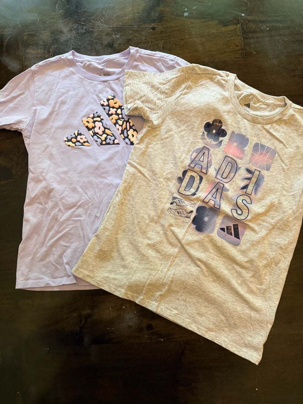 Girls adidas tee shirts 2 shirts size 10/12